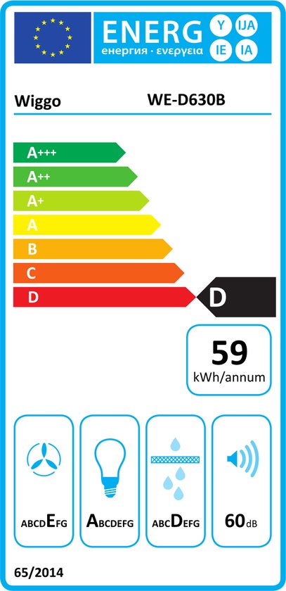Wiggo WE-D630B(X) - Inbouw Afzuigkap