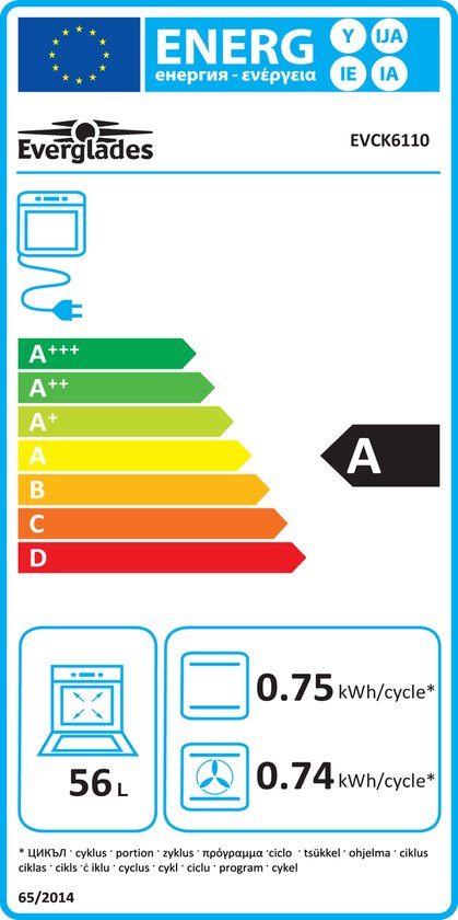 Everglades EVCK5110 - Vrijstaand Elektrisch Fornuis