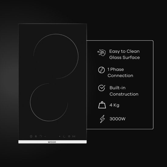Wiggo WH-E312G(B) - Inbouw Inductiekookplaat