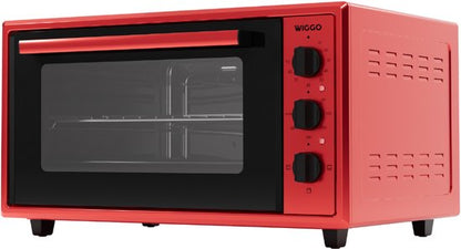 Wiggo WMO-E456(R) - Vrijstaande Mini Oven - Electrisch - 60 CM - 45 liter - 2000 W - 5 Jaar Garantie - Rood