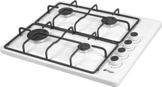 Wiggo WH-G604F(W) – Vrijstaande gaskookplaat – 60 cm – 4 kookzones – Geschikt voor aardgas en butaangas – Thermokoppel beveiliging – Wit