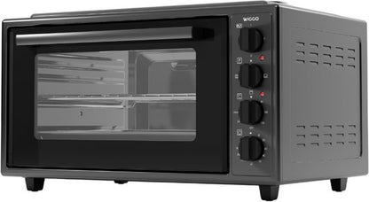 Wiggo WMO-E4562H(B) - Vrijstaande Mini Oven met kookplaat - Electrisch - 60 CM - 45 liter - 3534 W - 5 Jaar Garantie - Zwart