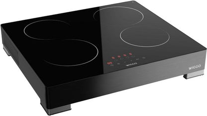 Wiggo WH EF614G(B) - Vrijstaande Inductiekookplaat - 60 cm - 4 Kookzones - Touch Control - Zwart Glas - 5 Jaar Garantie