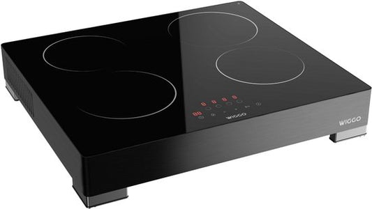Wiggo WH EF614G(B) - Vrijstaande Inductiekookplaat - 60 cm - 4 Kookzones - Touch Control - Zwart Glas - 5 Jaar Garantie