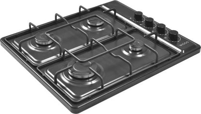 Wiggo WH-G604F(B) – Vrijstaande gaskookplaat – 60 cm – 4 kookzones – Geschikt voor aardgas en butaangas – Thermokoppel beveiliging – Zwart