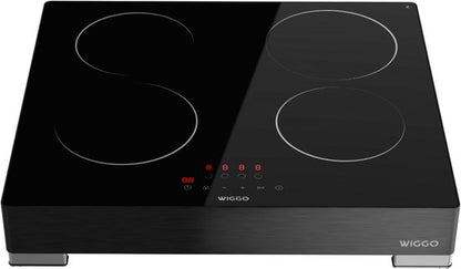 Wiggo WH EF614G(B) - Vrijstaande Inductiekookplaat - 60 cm - 4 Kookzones - Touch Control - Zwart Glas - 5 Jaar Garantie