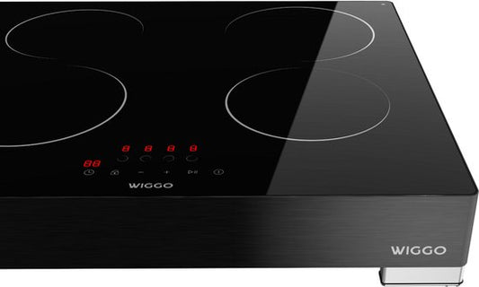 Wiggo WH EF614G(B) - Vrijstaande Inductiekookplaat - 60 cm - 4 Kookzones - Touch Control - Zwart Glas - 5 Jaar Garantie