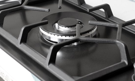 Wiggo WH-G331RD(B) - Inbouw Gaskookplaat - Wok brander - 30 cm - 1 Kookzone - Gietijzeren pannendragers - 5 jaar garantie - Zwart Geëmailleerd