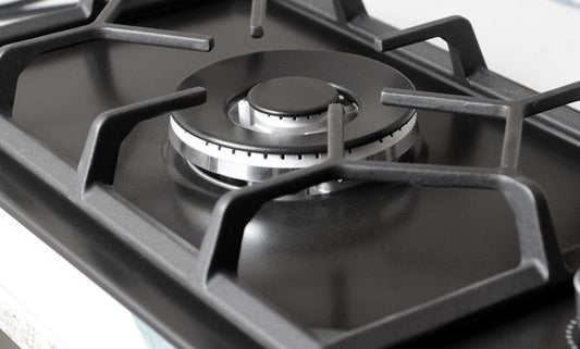 Wiggo WH-G331RD(B) - Inbouw Gaskookplaat - Wok brander - 30 cm - 1 Kookzone - Gietijzeren pannendragers - 5 jaar garantie - Zwart Geëmailleerd