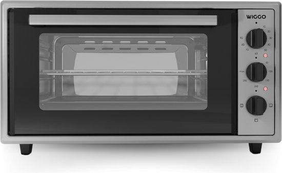 Wiggo WMO-E456(X) - Vrijstaande Mini Oven - Electrisch - 60 CM - 45 liter - 2000 W - 5 Jaar Garantie - Roestvrijstaal