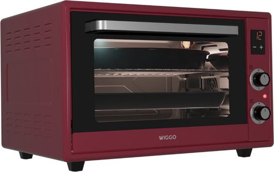 Wiggo WMO-E657(R) - Vrijstaande Mini Oven - Elektrisch - 60 CM - 65 liter - 2000 W - 5 Jaar Garantie - Rood