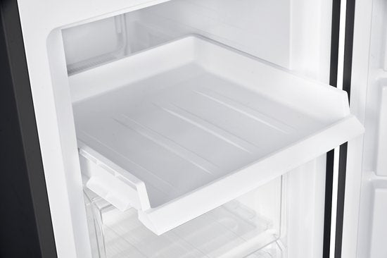 Wiggo WF-UR14E(B) – Kastmodel Vriezer – 168 Liter – 143 cm hoog – Energielabel E – Vrijstaand – 5 lades – Stil 40 dB – Omkeerbare deur – Zwart – 5 jaar garantie