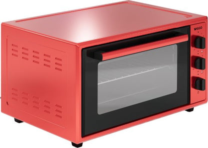 Wiggo WMO-E456(R) - Vrijstaande Mini Oven - Electrisch - 60 CM - 45 liter - 2000 W - 5 Jaar Garantie - Rood