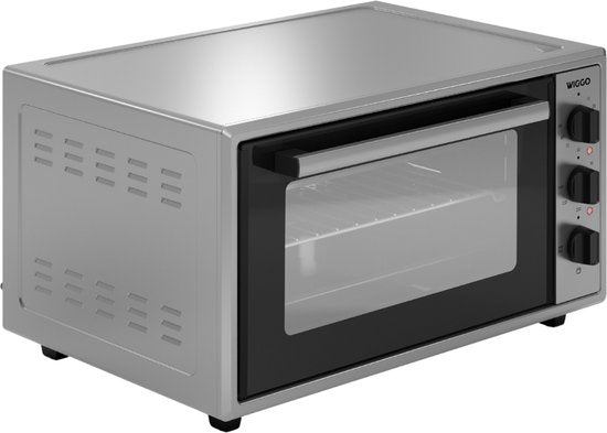 Wiggo WMO-E456(X) - Vrijstaande Mini Oven - Electrisch - 60 CM - 45 liter - 2000 W - 5 Jaar Garantie - Roestvrijstaal