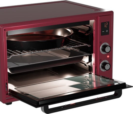 Wiggo WMO-E657(R) - Vrijstaande Mini Oven - Elektrisch - 60 CM - 65 liter - 2000 W - 5 Jaar Garantie - Rood