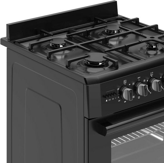 Wiggo WO-E609R(BB) Serie 9 - Gasfornuis - Zwart