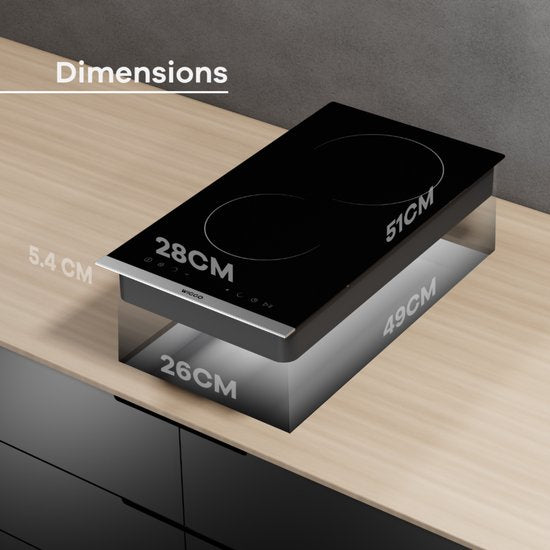Wiggo WH-E312G(B) - Inbouw Inductiekookplaat