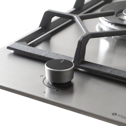 Wiggo WH-G331RD(X) - Inbouw Gaskookplaat - Wok brander - 30 cm - 1 Kookzone - Gietijzeren pannendragers - 5 jaar garantie - Roestvrijstaal