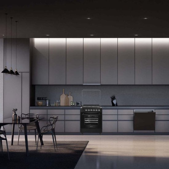 Wiggo WO-E503A(XX) - Vrijstaand - Gasfornuis - 50 cm - 52 Liter - 4 pitten - Energieklasse A - 5 jaar garantie - Roestvrijstaal