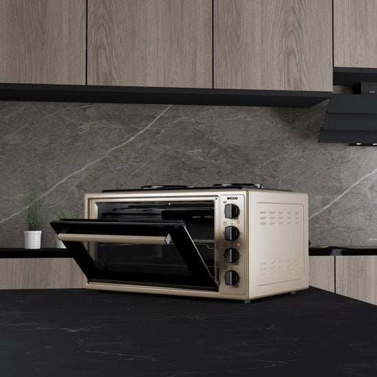 Wiggo WMO-E4562H(C) - Vrijstaande Mini Oven met kookplaat