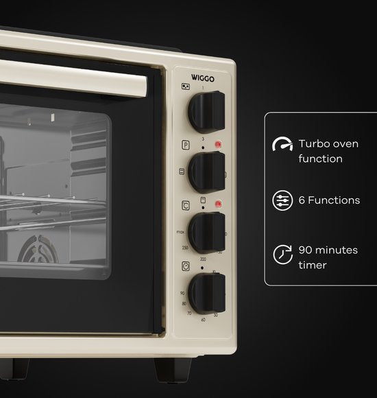Wiggo WMO-E4562H(C) - Vrijstaande Mini Oven met kookplaat
