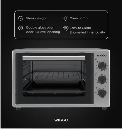 Wiggo WMO-E353(X) - Vrijstaande Mini Oven - Electrisch - 50 CM - 35 liter - 1800 W - 5 Jaar Garantie - Roestvrijstaal
