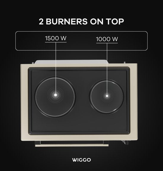 Wiggo WMO-E4562H(C) - Vrijstaande Mini Oven met kookplaat