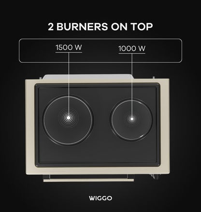 Wiggo WMO-E4562H(C) - Vrijstaande Mini Oven met kookplaat