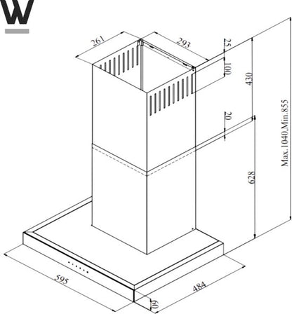 Wiggo WE-A641T(X) – T-Model Wandschouw Afzuigkap