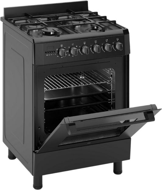 Wiggo WO-E609R(BB) Serie 9 - Gasfornuis - Zwart