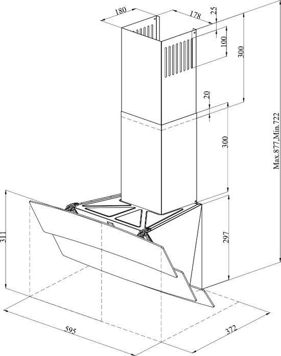 Wiggo WE-B643G(C) – Schuine Afzuigkap