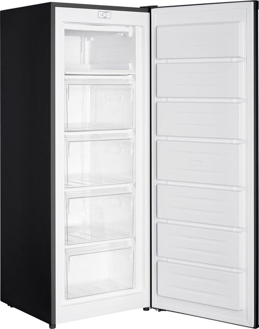 Wiggo WF-UR14E(B) – Kastmodel Vriezer – 168 Liter – 143 cm hoog – Energielabel E – Vrijstaand – 5 lades – Stil 40 dB – Omkeerbare deur – Zwart – 5 jaar garantie