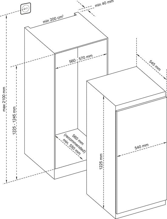 Everglades EVBI6021 - Inbouw Koelkast