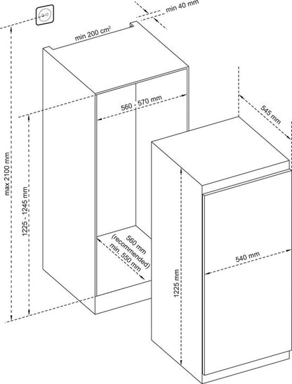 Everglades EVBI6021 - Inbouw Koelkast