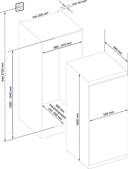 Everglades EVBI6020 - Inbouw Koelkast