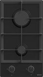 Wiggo WH-G332RD(B) - Inbouw Gaskookplaat - 30 cm - 2 Kookzones - Gietijzeren pannendragers - 5 jaar garantie - Zwart Geëmailleerd